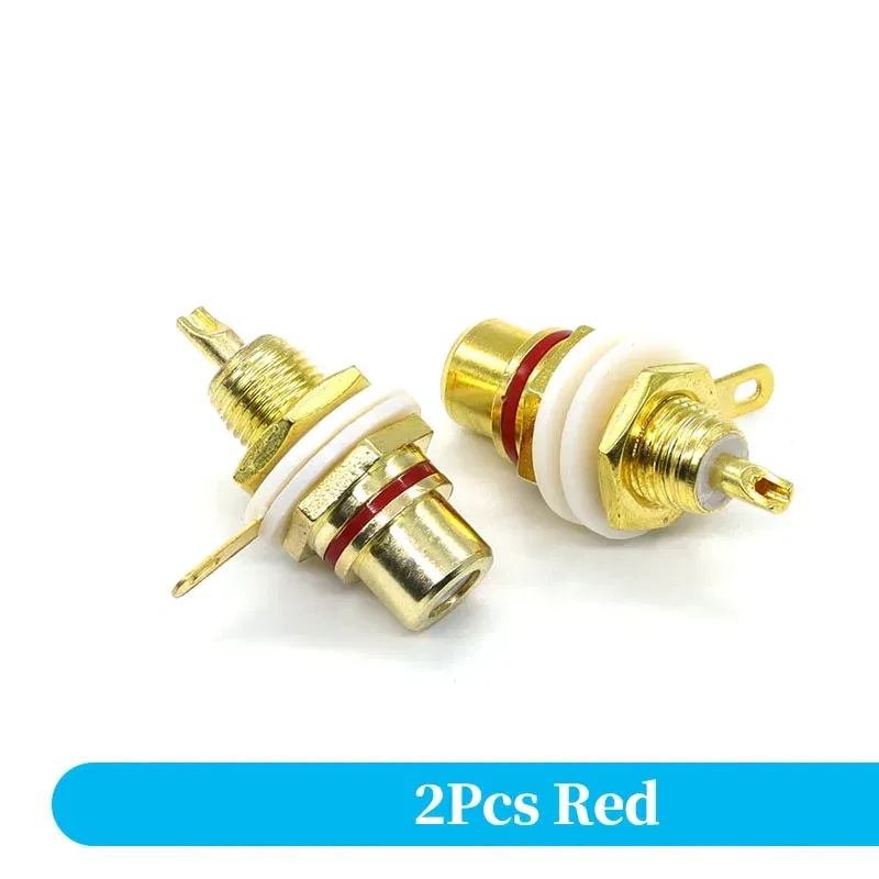 Color: army green - 1 Pair RCA Female Socket Connector Chassis Panel Mount Adapter Audio Terminal Plug 3.5mm Plug AV Plug