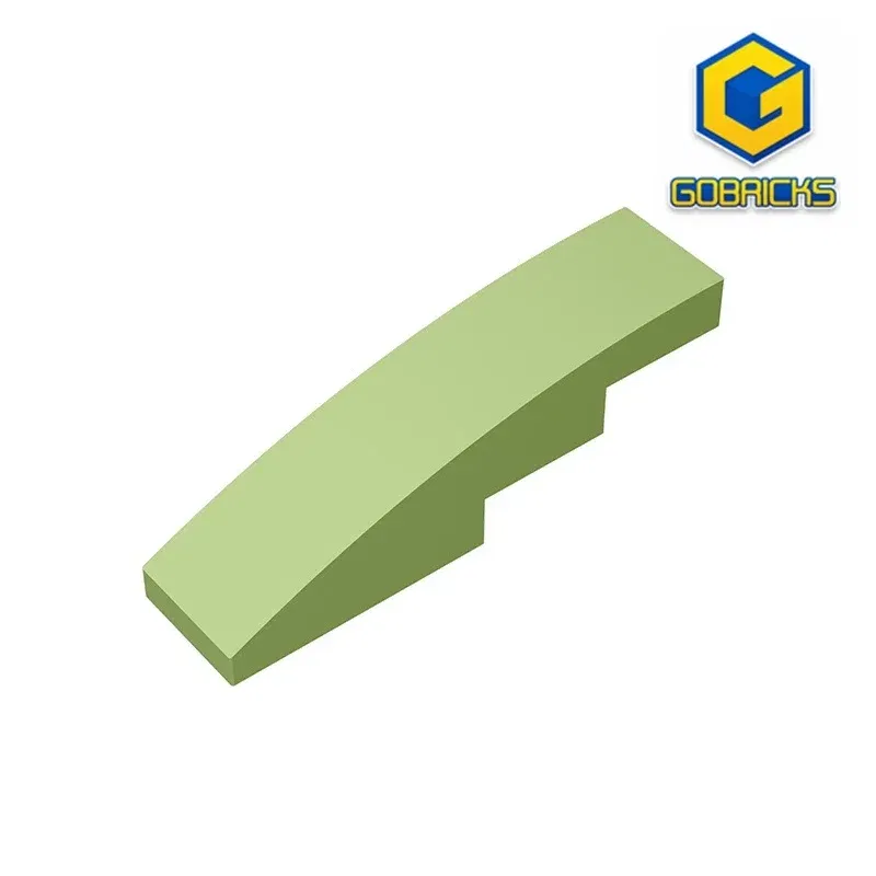 Color: Light Pink - Gobricks GDS-658 Slope, Curved 4 x 1 compatible with lego 11153 61678 pieces of children's DIY Educational Building Blocks