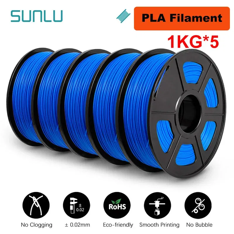 Color: Orange, Ships From: CHINA - Top 5KG 3D PLA/PETG/PLA PLUS/Clear Filament 1.75mm 5Roll 1KG 3D Printer Neatly Wound 3D Filament for 3D Printer& 3D Pen