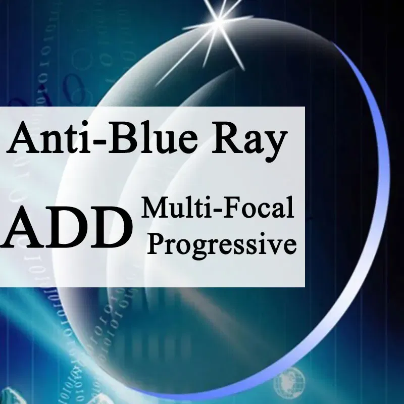 Lenses Color: black, Lens Index: 1.67 - Custom a Pair Of Optical Lens Progressive Multi-focus & Anti-blue Light Myopia Presbyopia Scratch-resistant 1.56 1.61 1.67 Index