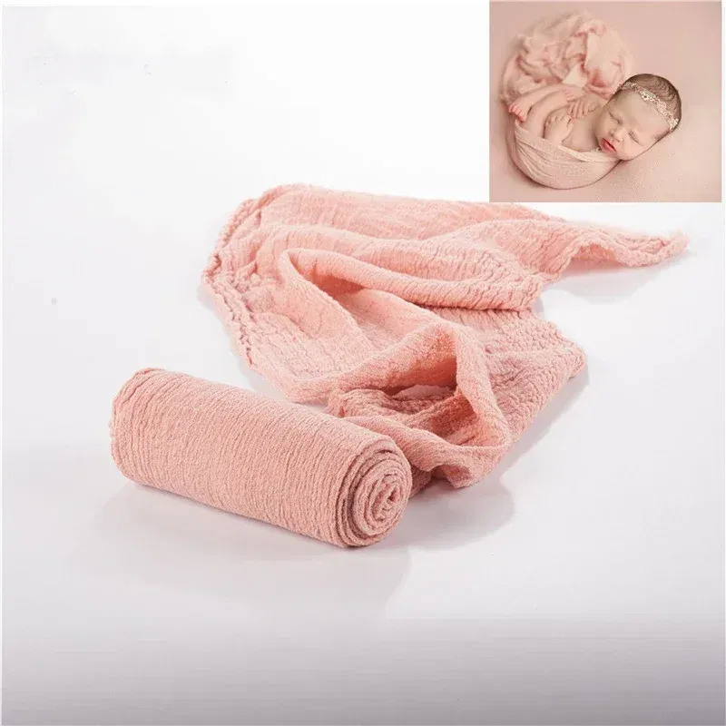 Color: Champagne - Newborn Photography Props Wrap Baby Blanket Soft Stretchable Cotton Swaddling Photography Backdrop Babies Accessories