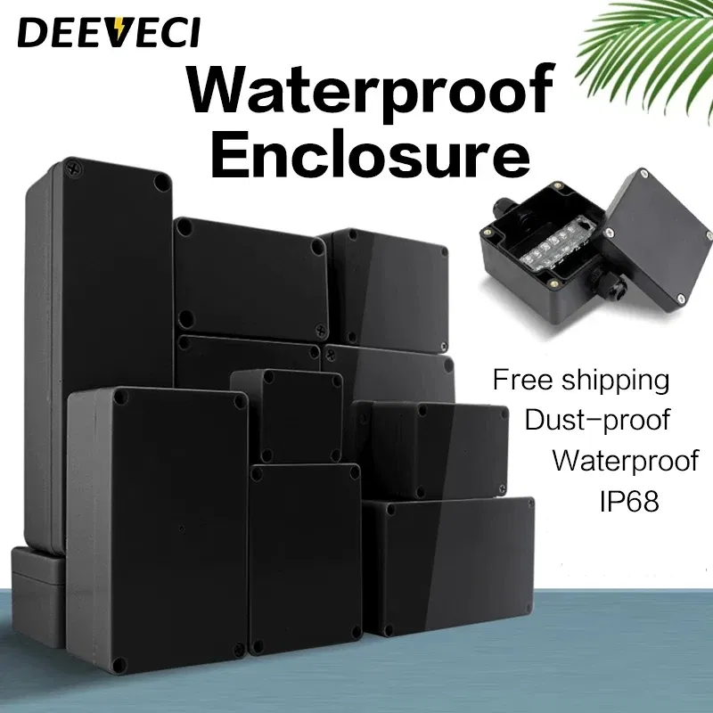 Color: MULTI - Black Outdoor Waterproof Enclosure Plastic Box Electronic Project Instrument Case Electrical Project Box Junction Box Housing