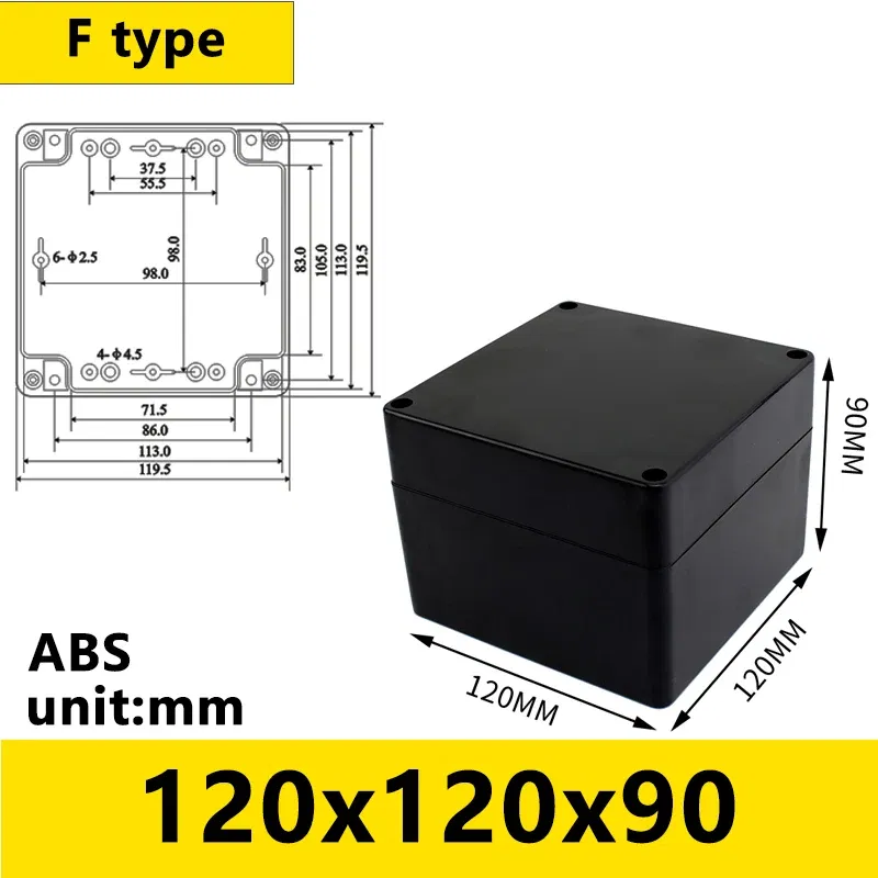 Color: MULTI - Black Outdoor Waterproof Enclosure Plastic Box Electronic Project Instrument Case Electrical Project Box Junction Box Housing