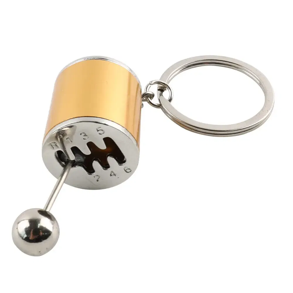 Color Name: Black - Aluminum Shiftable Gear Shift Knob Stick Box 6-Speed Shifter Style Keychain Ring