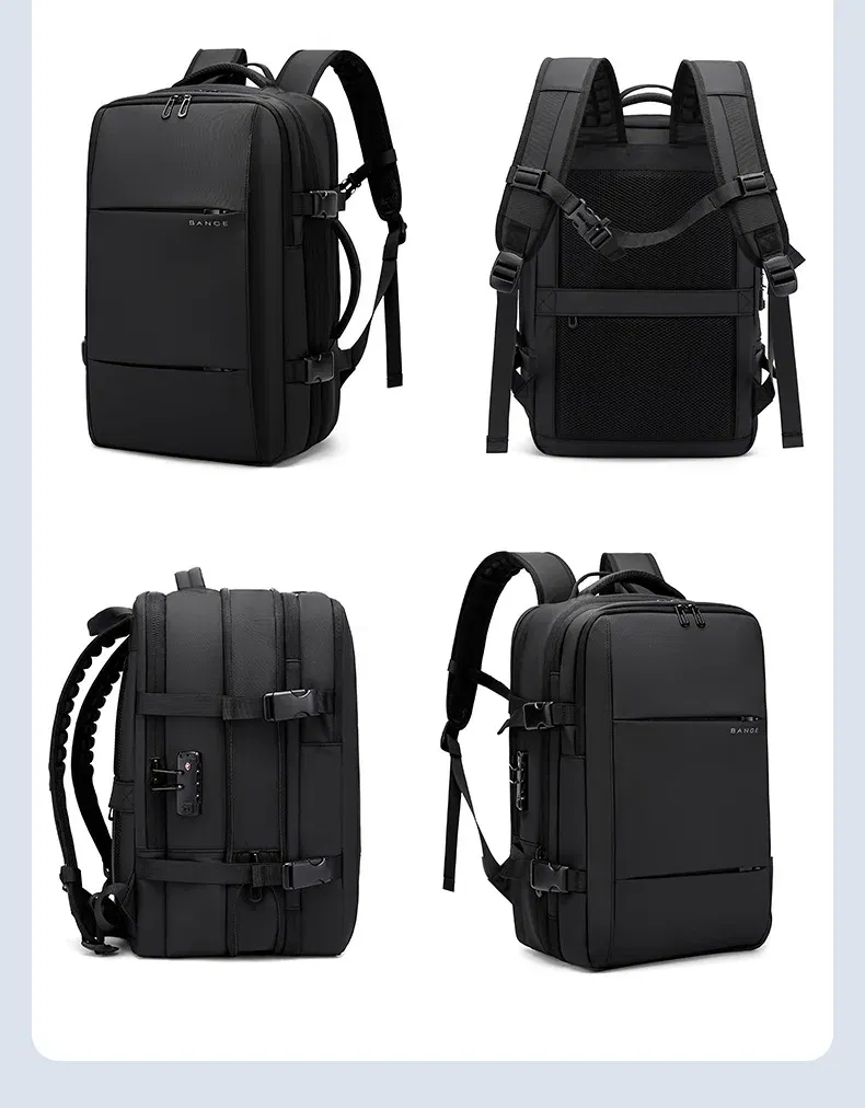 Color: Blue - Bange Travel Men 15.6 inch Laptop Backpack vacuum compression Backpack Business school Backpack expandable outdoor backpack