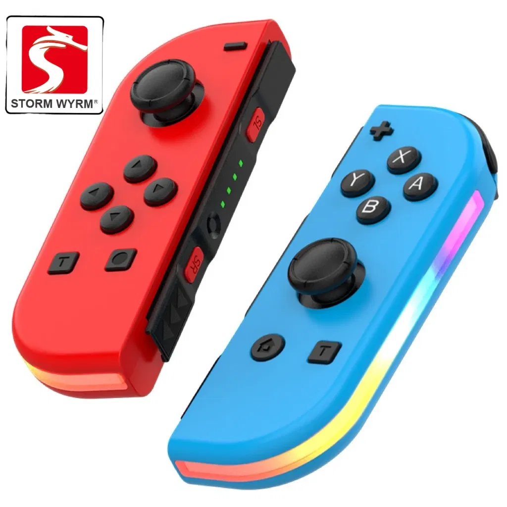 Color: wine red - STORM WYRM Bluetooth Joystick for Switch NS Game Left and Right Wireless RGB With Light Small Handle JOY-02
