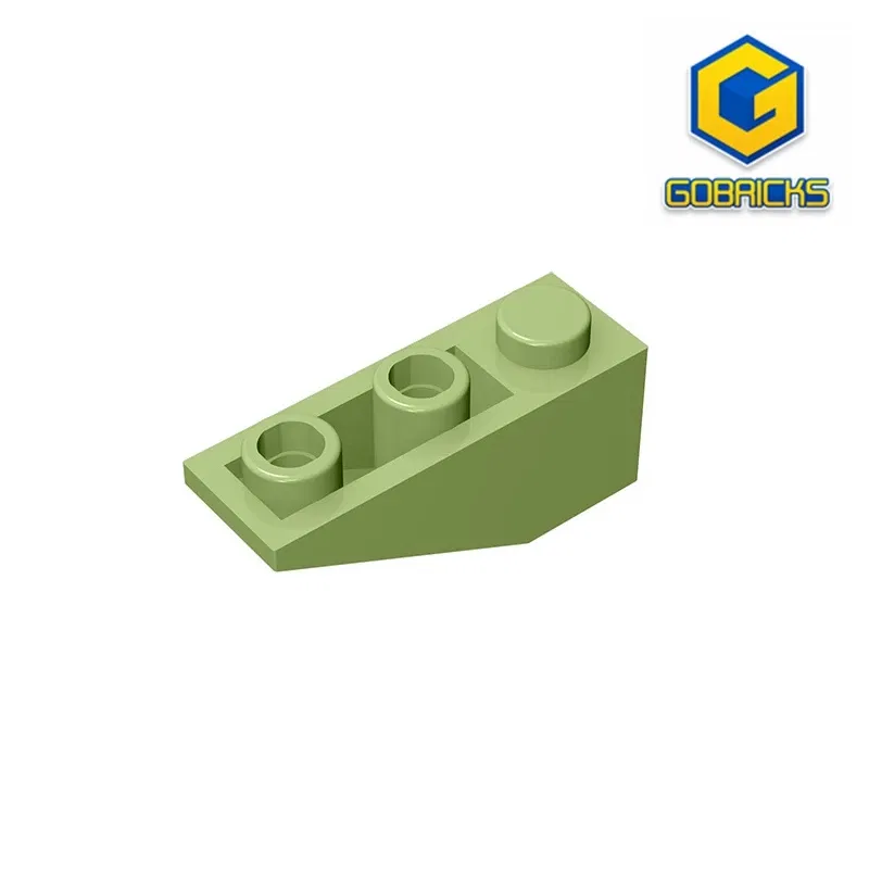 Color: Dark Khaki - Gobricks GDS-596 Slope, Inverted 33 3 x 1 compatiblewith lego 4287 pieces of children's toys Assembles Building Blocks Technical