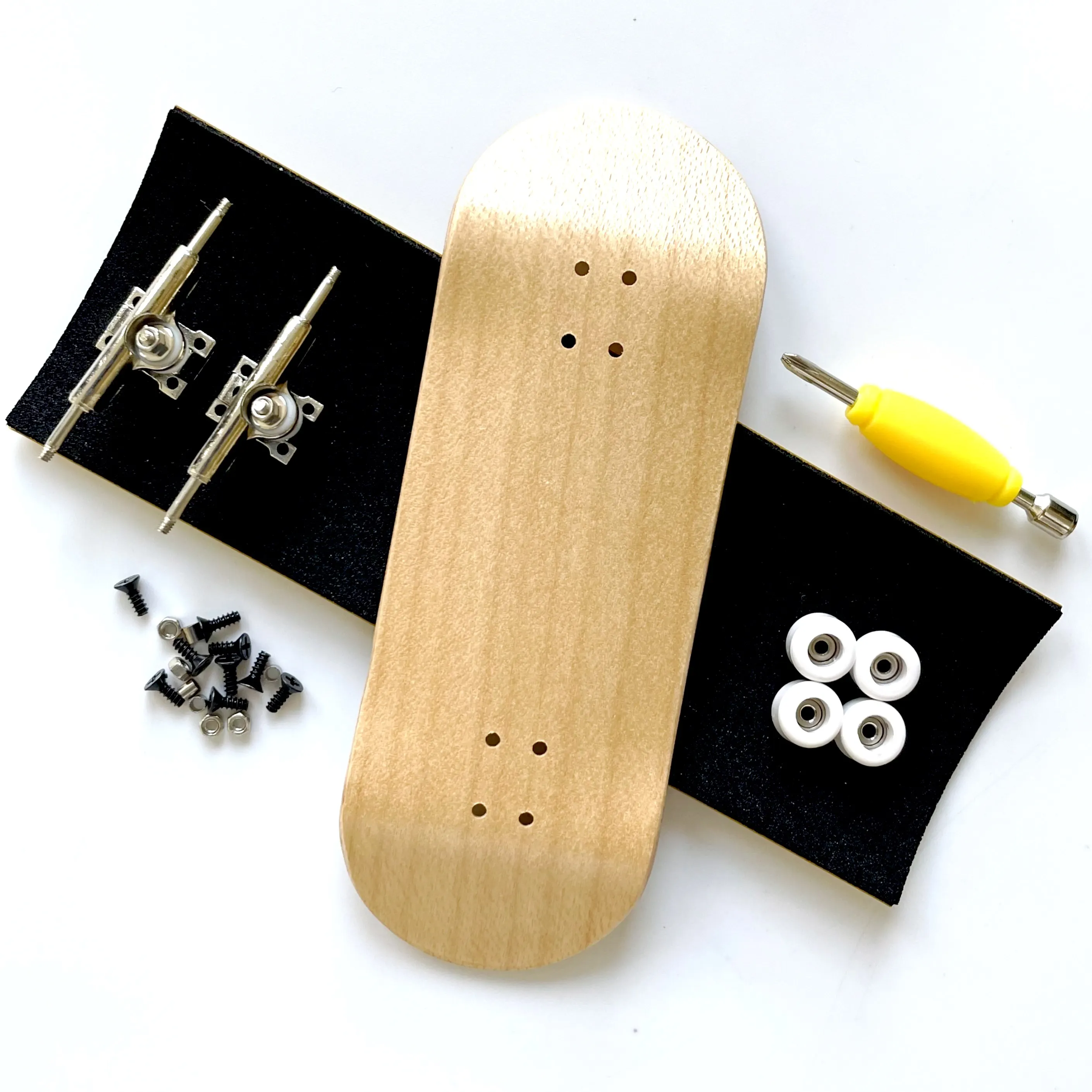 Color: GRAY - 34mm Fingerboard Set with Double Axle Trucks Bearing Wheels