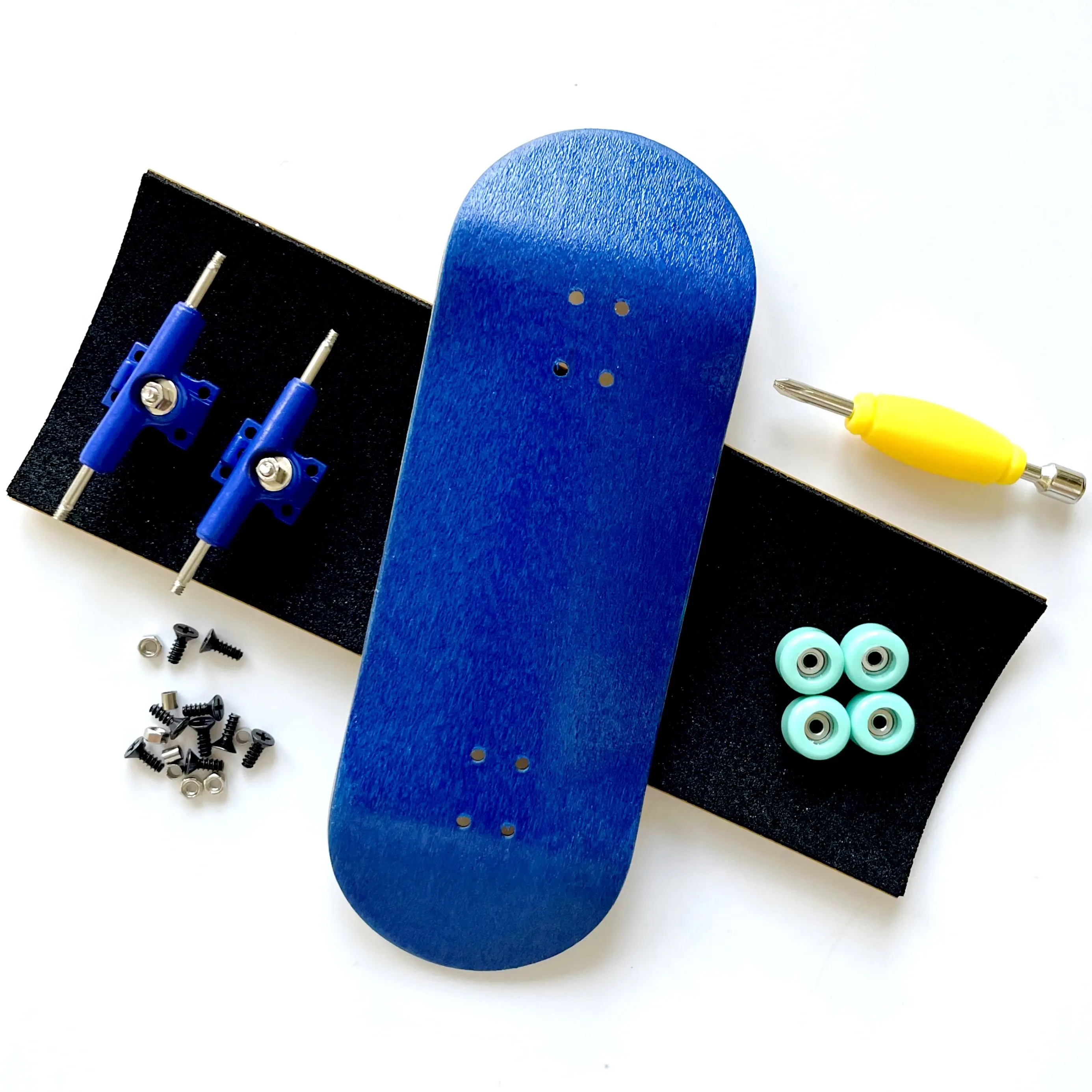 Color: GRAY - 34mm Fingerboard Set with Double Axle Trucks Bearing Wheels