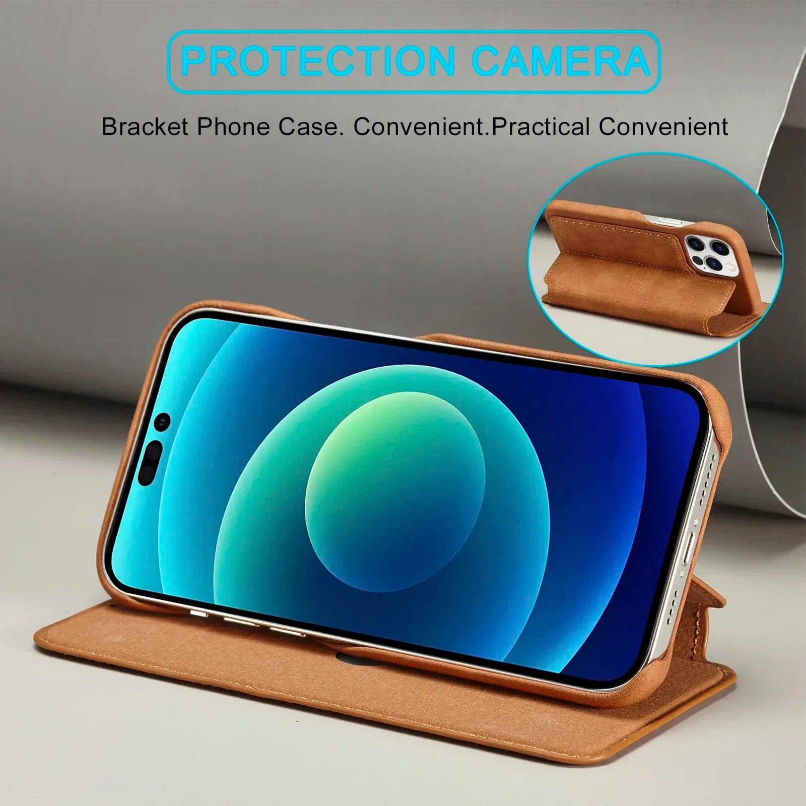 Color: Coffee, Compatibility by Model: iPhone 14 Pro Max - Leather Flip Wallet Phone Cover for IPhone 17E 14 15 16 Pro Max 13 12 Mini 11 XS X XR 8 7 Plus SE 2022 Slim Card Slots Book Bag