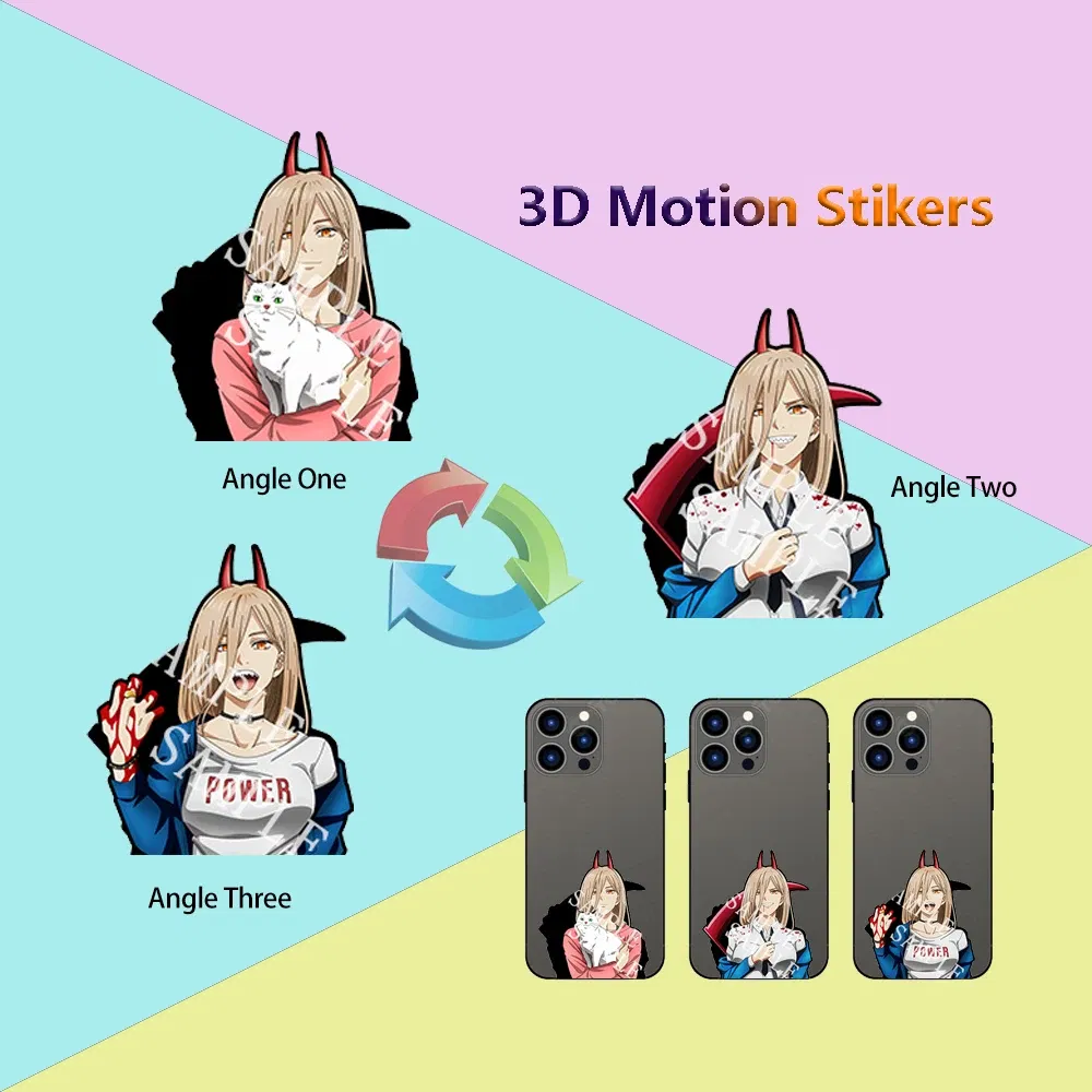 Color: ROSE - Anime Mini Motion Stickers Pochita Power Denji Chainsaw Man Attack on Titan Decals for Phones,cup,laptop,Etc.Waterproof