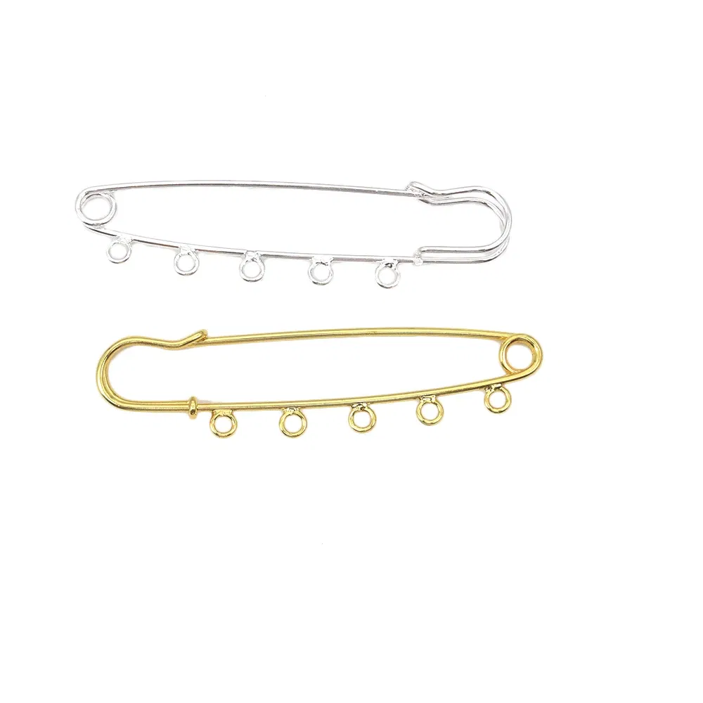 4cm 5cm 8cm 5pcs /lot Plain Gold Plated Kilt Pins DIY Craft Muslim Islam Baby Safety Pin With Loops For Kids