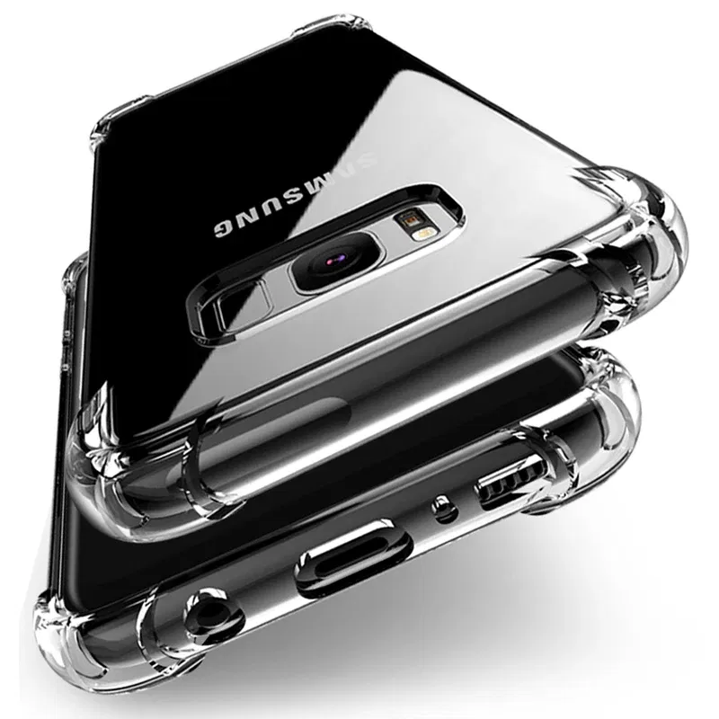 Material: Acrylic - Clear Case For Samsung Galaxy S20 S21 FE S22 S10 S9 S8 Plus S10E Note 8 9 10 20 Plus ShockProof Transparent Soft Cover Case