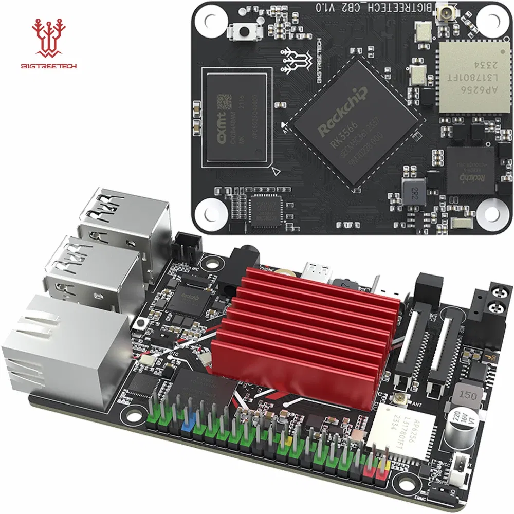 Color: Brown - BIGTREETECH BTT Pi 2 CB2 Control Board RK3566 2GB LPDDR4 32GB eMMC CSI DSI Interface For Klipper VS Raspberry PI Octopus Pro