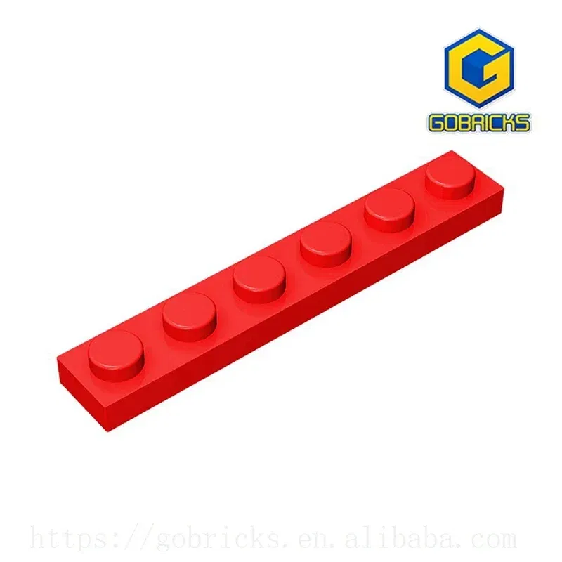 Color: Olive Green - Gobricks GDS-505 Plate 1 x 6 compatible with lego 3666 pieces of children's DIY building block Particles Plate DIY
