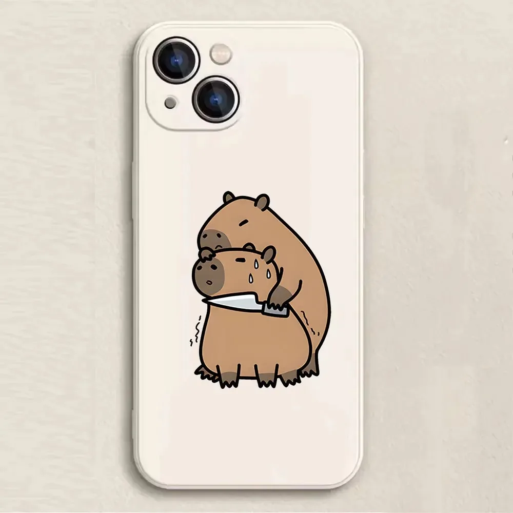 Color: black, Material: Plastic - Cartoon Animal Capybara Phone Case For Samsung Galaxy S10 S20 S21 S22 S23 S24 FE Plus Ultra Note 20 Couple Paired Silicone Cover