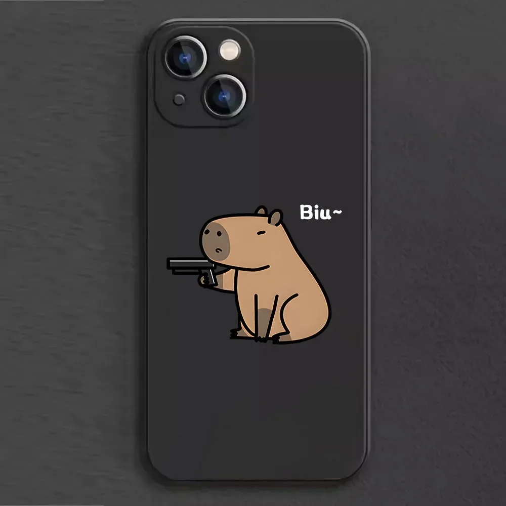 Color: black, Material: Plastic - Cartoon Animal Capybara Phone Case For Samsung Galaxy S10 S20 S21 S22 S23 S24 FE Plus Ultra Note 20 Couple Paired Silicone Cover