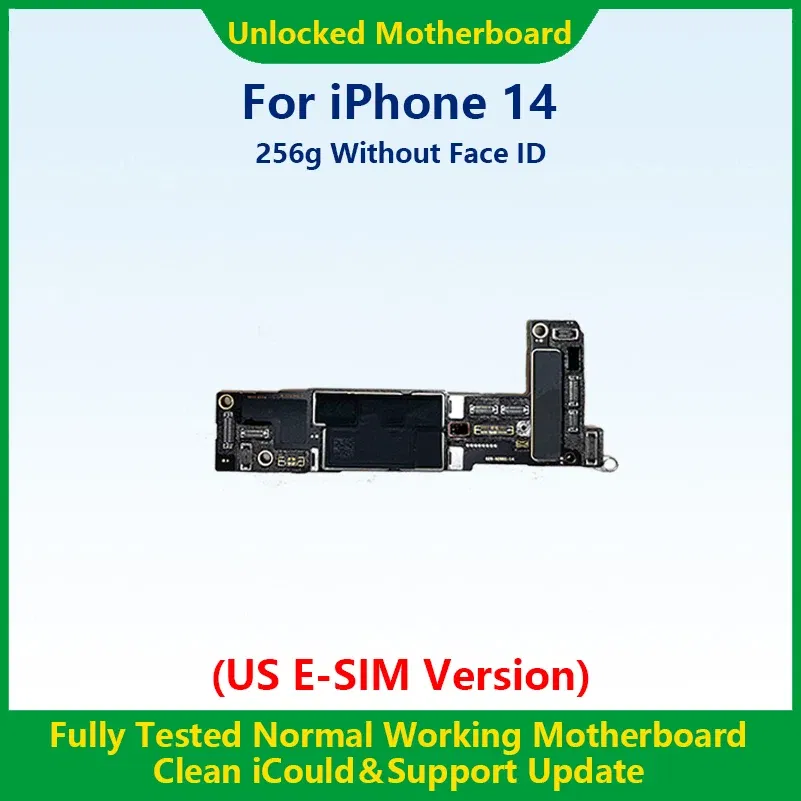 Color: grey, Ships From: CHINA - Top 100%Working Fully Tested Mainboard For iPhone 14 Pro Max Unlocked Motherboard With Face ID Cleaned iCloud US E-SIM Version