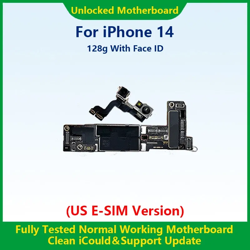 Color: grey, Ships From: CHINA - Top 100%Working Fully Tested Mainboard For iPhone 14 Pro Max Unlocked Motherboard With Face ID Cleaned iCloud US E-SIM Version