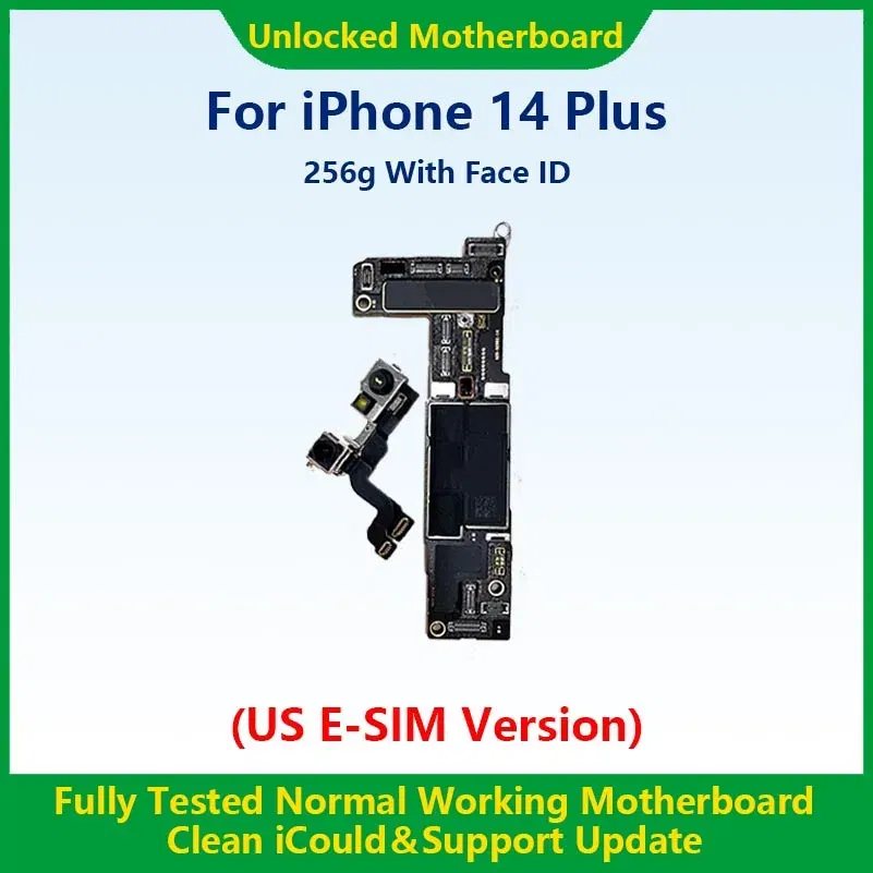 Color: grey, Ships From: CHINA - Top 100%Working Fully Tested Mainboard For iPhone 14 Pro Max Unlocked Motherboard With Face ID Cleaned iCloud US E-SIM Version