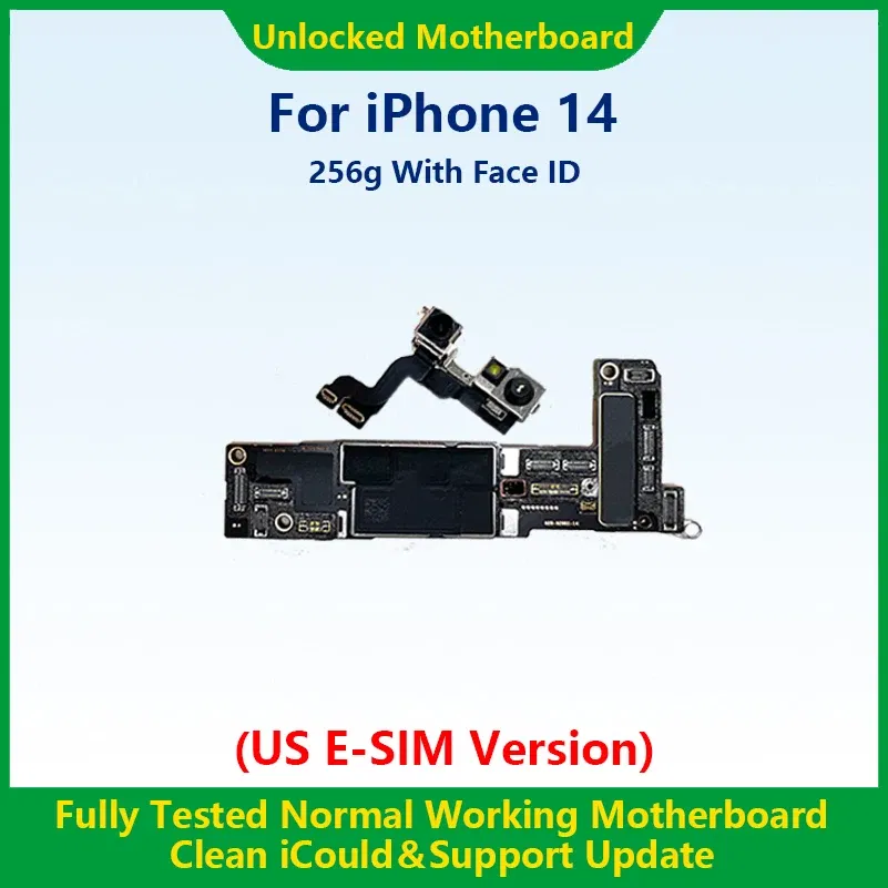Color: grey, Ships From: CHINA - Top 100%Working Fully Tested Mainboard For iPhone 14 Pro Max Unlocked Motherboard With Face ID Cleaned iCloud US E-SIM Version
