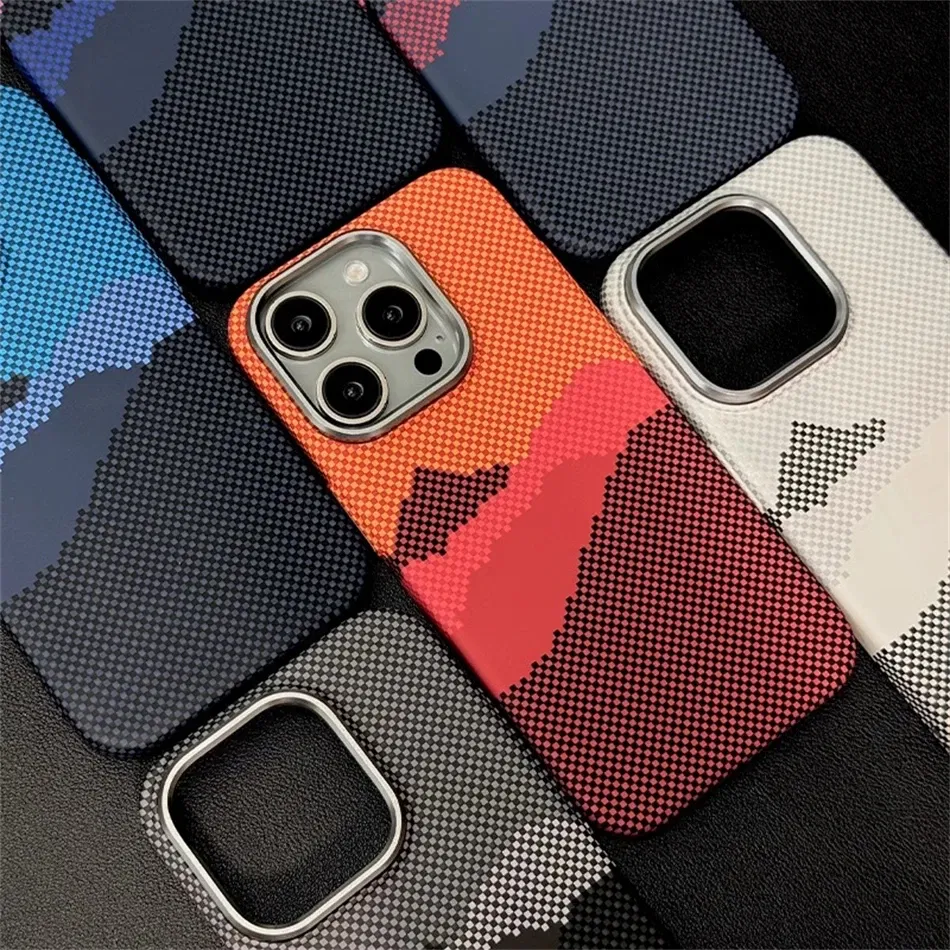 Color: Blue, Material: EVA - Luxury Alloy Lens 3D Relief Peak Carbon Fibre Pattern Case For iPhone 13 14 15 16 Pro Max Slim Shockproof PC Cover For Magsafe