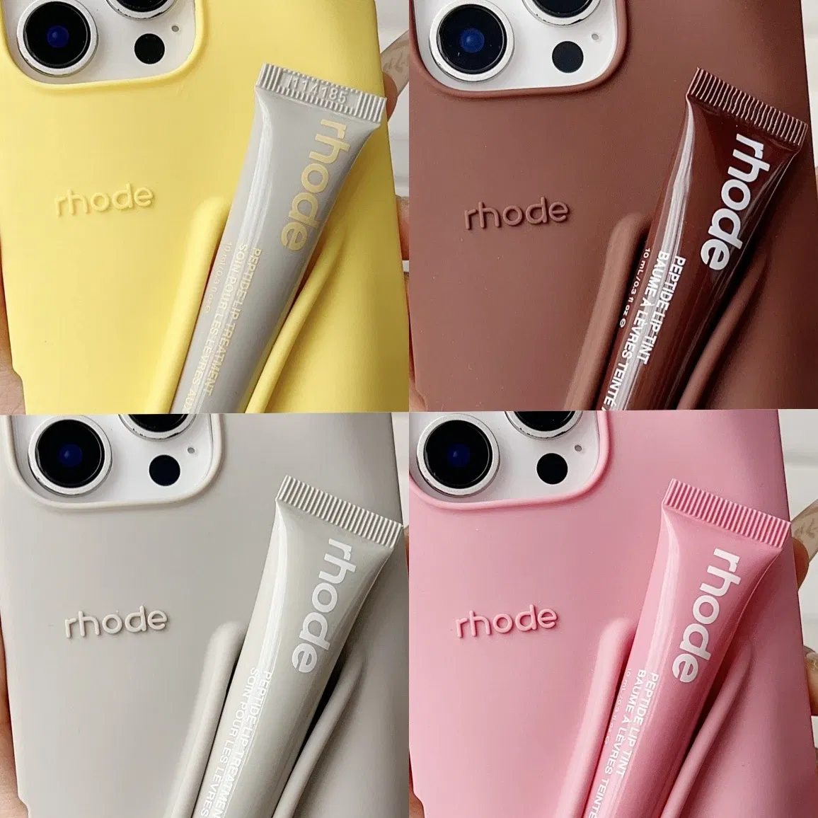 Color: GRAY, Bundle: Bundle1, Material: aluminum - Phone Case For iPhone 12 13 14 15 16 Pro Max Plus 17 Air Portable Lip Gloss Holder Lipstick Silicone Soft Bumper Cover Lip Glaze