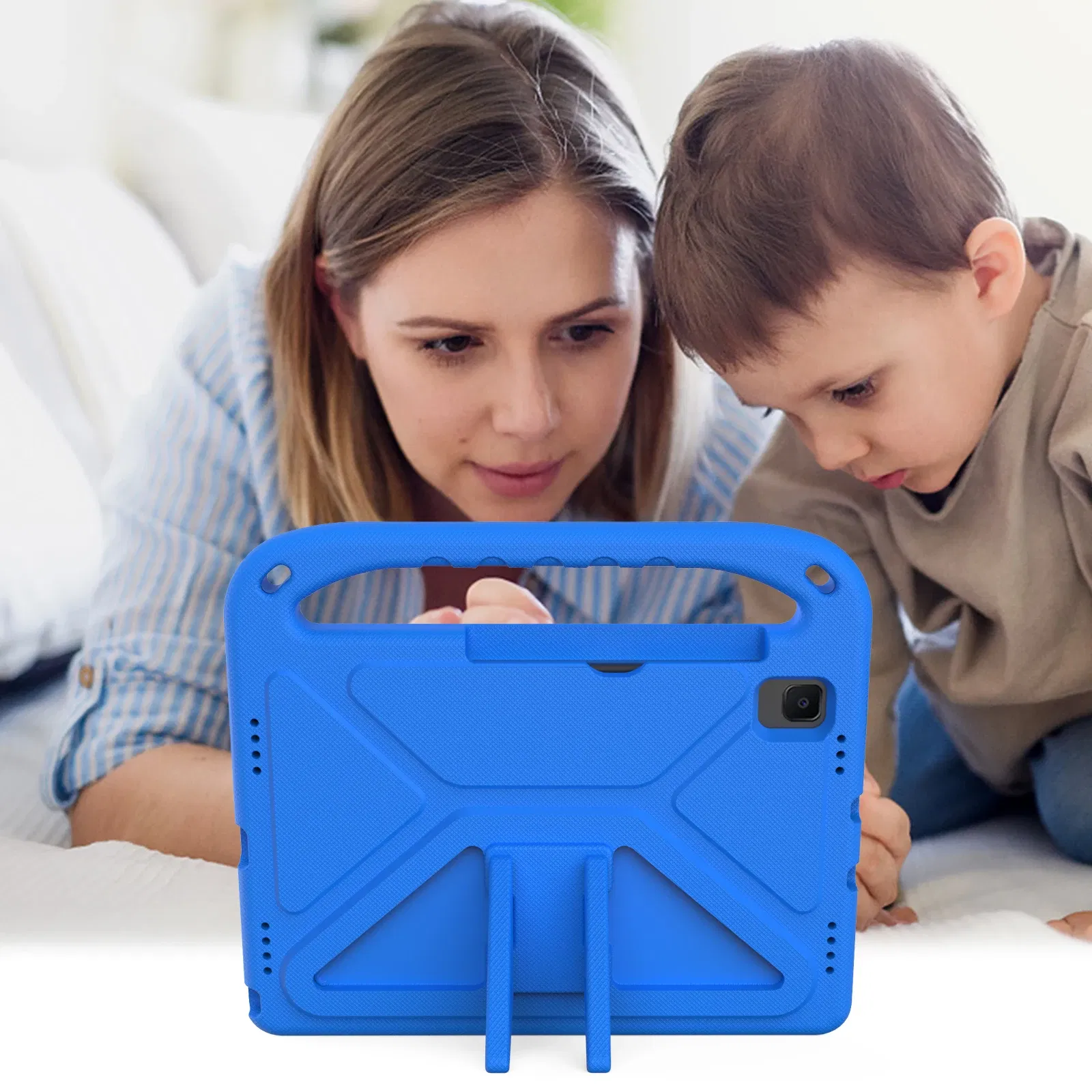 Color: Blue, Size: TEN - Kids tablet case  for Samsung Galaxy Tab S9FE+ S9+ S9 S8 S8+ S7FE S7+ A7Lite S5e S6 Lite A9+ A9 A8 A7 T510 T307U Child shel