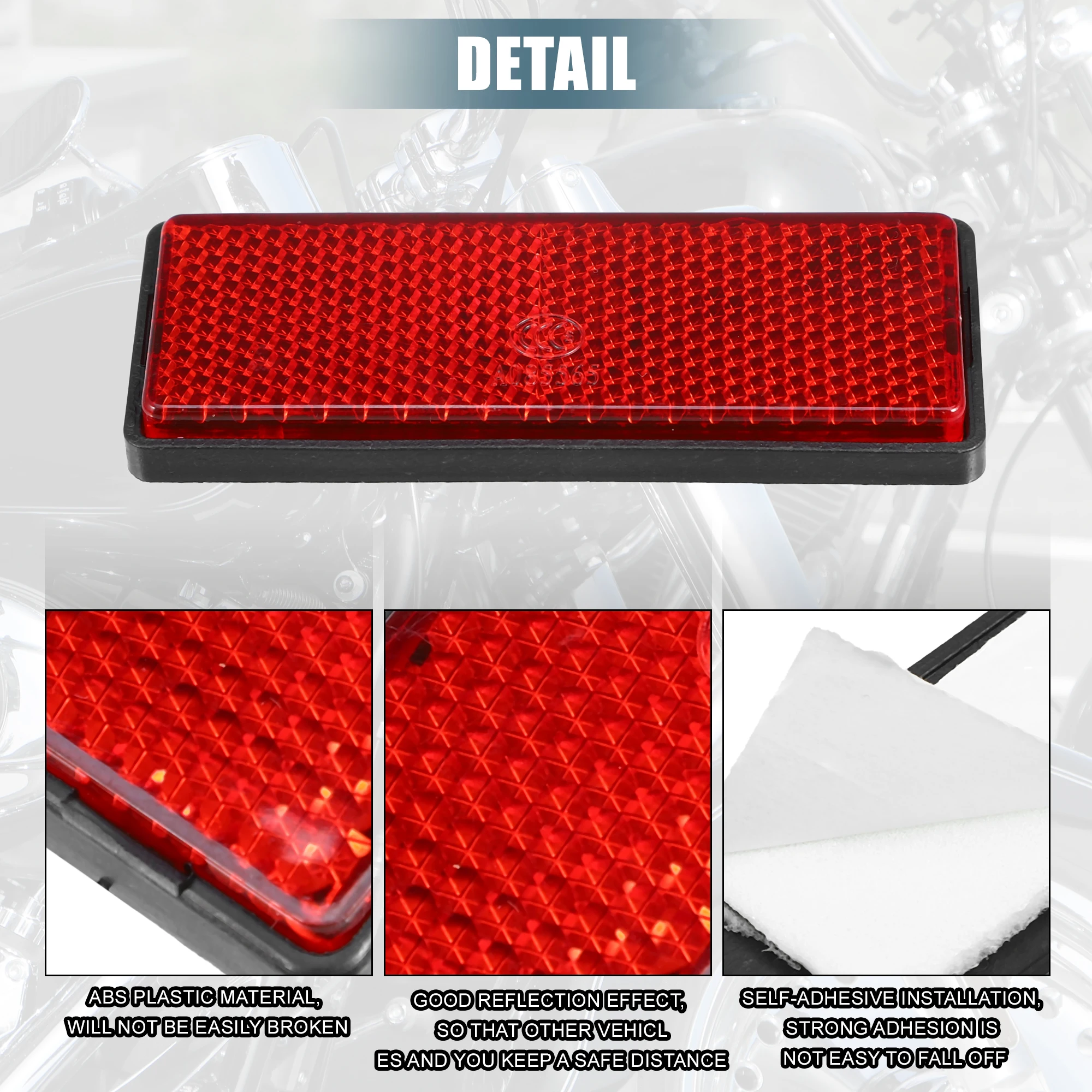 Color: WHITE - UXCELL Rectangular Stick-on Safety Spoke Reflective Sticker Self Adhesive Reflector for Gate Posts Cars Trailer Motorcycle