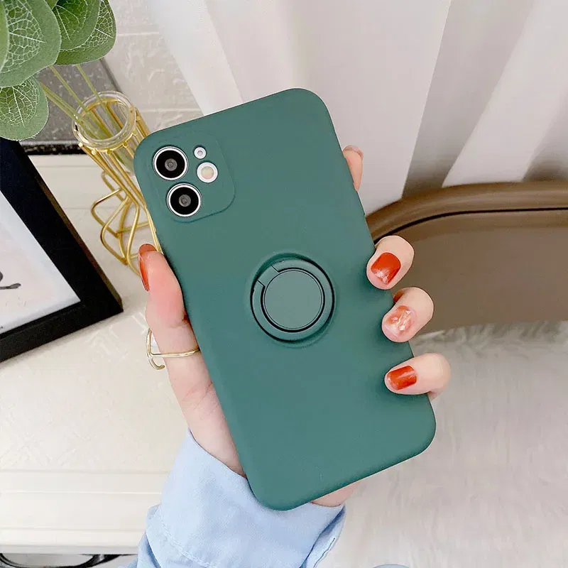 Color: army green, Ships From: CHINA, Material: PU - With Ring Holder Phone Case For Samsung Galaxy S25 Ultra S24 S23 S22 S21 Plus A13 A52 A53 A54 TPU Soft Back Cover