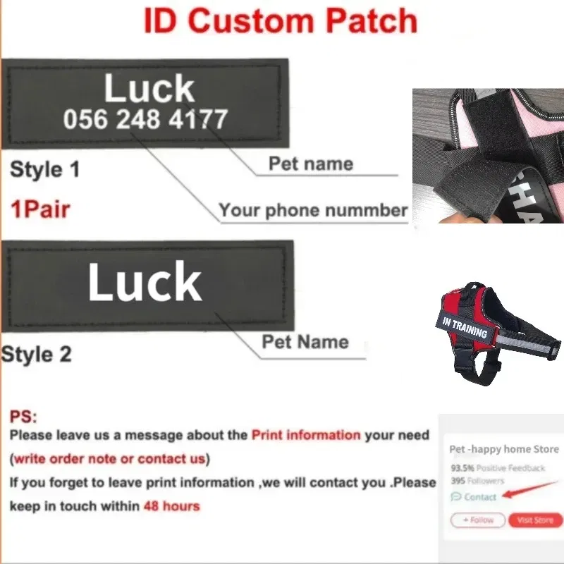 Color: Black, Size: L - Custom Dog Harness Reflective and Breathable Adjustable Tank Top Free Personalized Name Label Pet leash Set