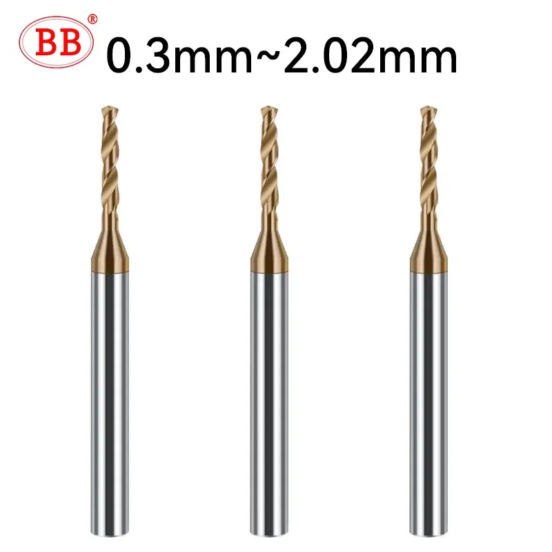 Hole Diameter: 10.2mm - BB 0.3~2.02mm Micro Drill Solid Carbide Bit Mini CNC Hole Making 3D Shank Diameter 4mm D4 Metal Steel Plastic 1PCS