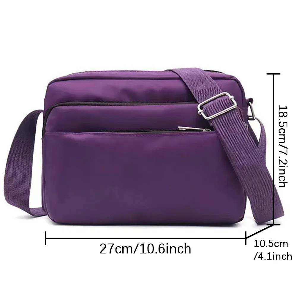 Color: Dark Khaki - Purple One Shoulder Crossbody Bag Portable Commuting Large Capacity Simplicity Storage Bag Garland Letter Series Print Pattern
