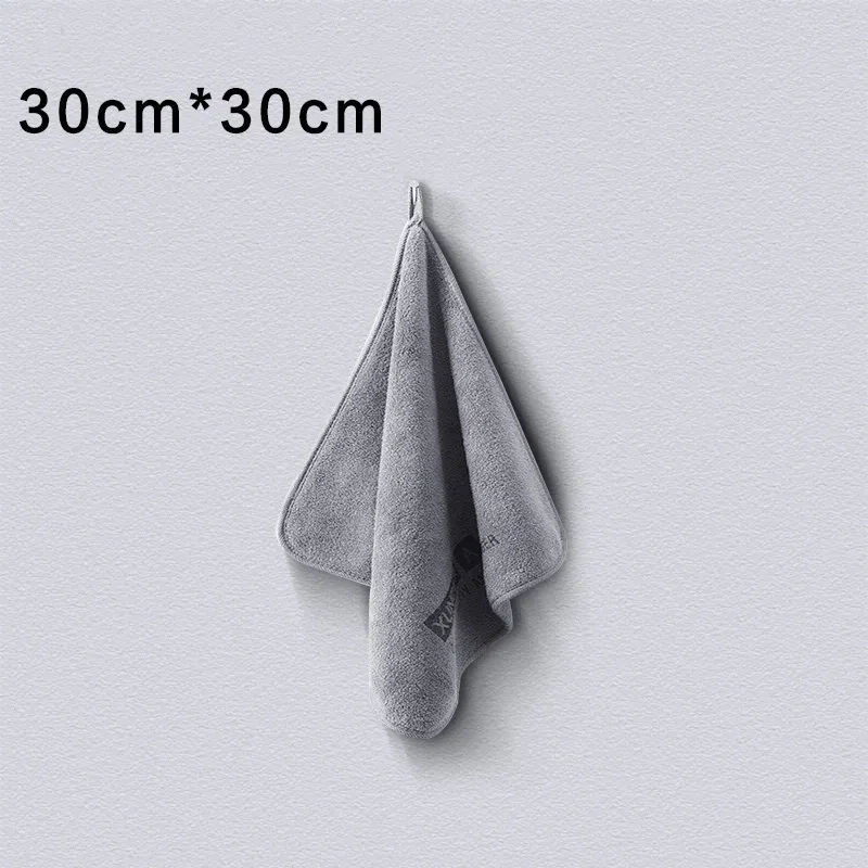 Color: GRAY - High-end Microfiber Auto Wash Towel Car Cleaning Drying Cloth Hemming Car Care Cloth Detailing Car Wash Towel