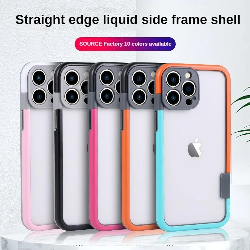 Color: SKY BLUE, Ships From: CHINA, Material: Nylon - Better Heat Dissipation Dual Color Bumper Border Soft Phone Case For iPhone 17 16 15 14 13 12 11 Pro Max 7 8 Plus XS XR