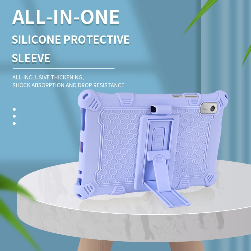 Color: Green, Size: sixteen - For Lenovo Tab M9 TB-310FU 2023 Soft Bubble Case Kids Shockproof Kickstand Tablet Cover Funda Capa Coque With Shoulder Straps