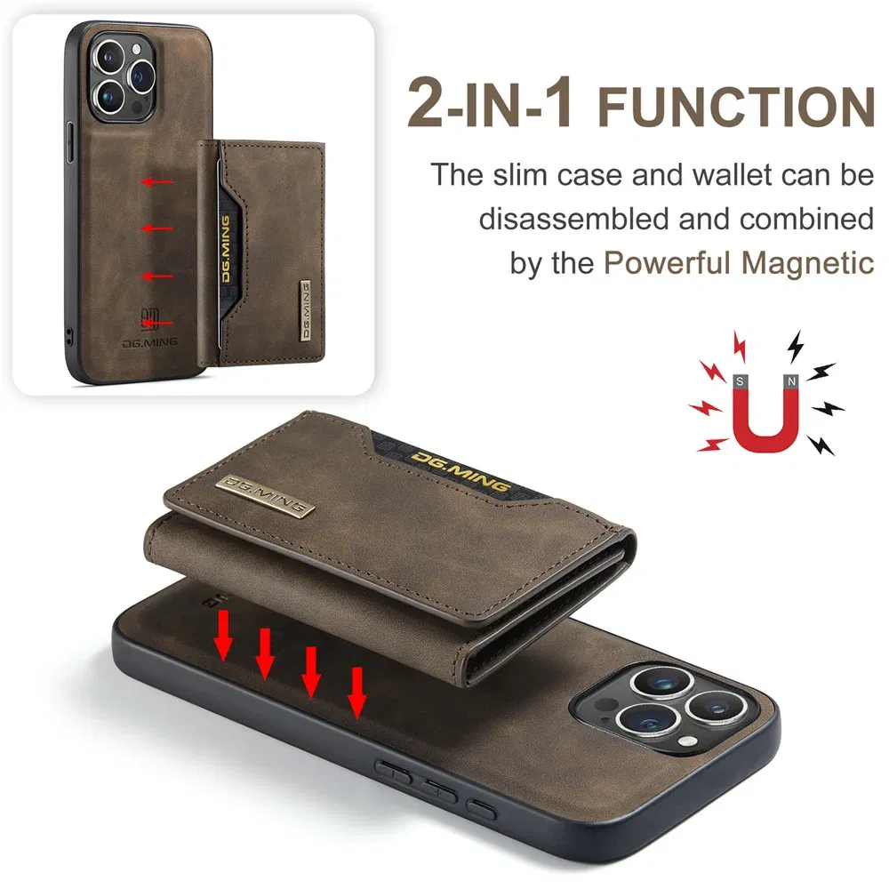 Color: Red, Material: Plastic - 2 In 1 Case For iPhone 16 15 14 13 12 11 Pro Max Plus XS Max XR 8 Plus SE 2022 Wallet Magnetic Leather Card Holder Pocket Cover