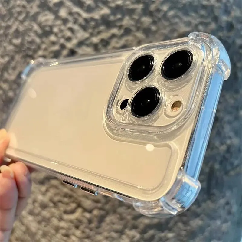 Material: Microfiber, Color: Clear - Vanuoxin Luxury Shockproof Case for iPhone 15 14 13 12 11 Pro Max with Electroplat Button Bumper Phone Back Cover Clear & Black
