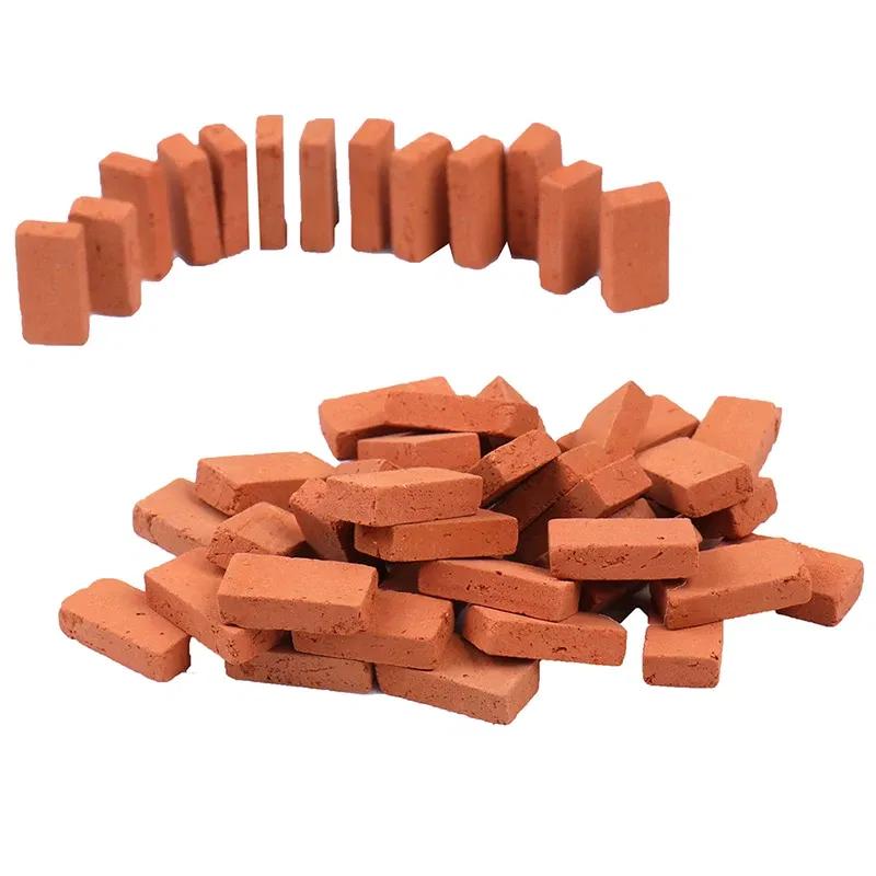 Color: Light Grey - 50PCS 1/16 Dollhouse miniature simulation brick diy sand table landscape scenery clay Scenery Buildings Toys