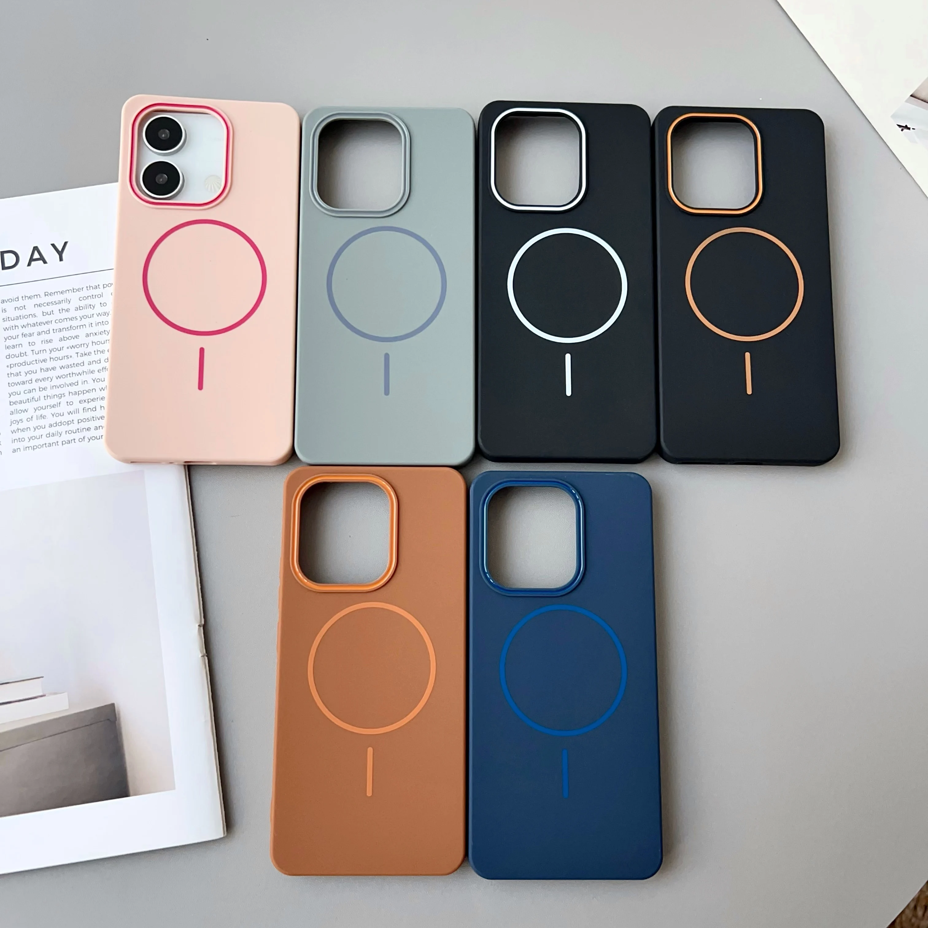 Color: Blue, Compatibility by Model: Redmi A5 4G (171mm) - NEW For Redmi Note 14 13 Pro A4 A5 4G 5G skin sensitive original thin circle magnetic solid color phone protective case