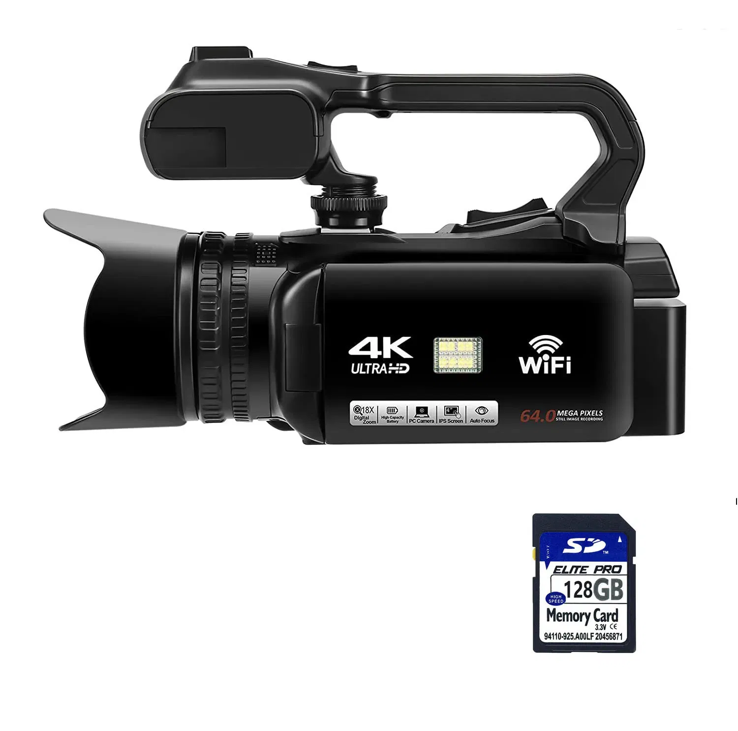 Bundle: Bundle1, Color: Red, Ships From: CHINA - 2025 4.0"Touch Screen Digital Video Camera YouTube Camcorder 4K Ultra HD camera 64MP Streaming Camera