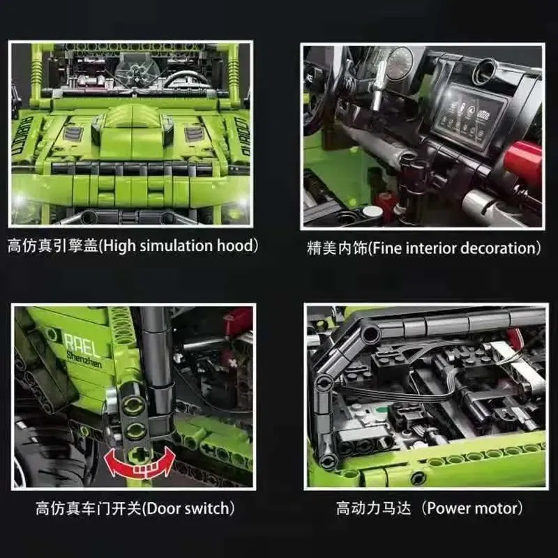 Color: DARK GRAY - Technical Car APP Remote Control Motor Power SUV Series Building Blocks Bricks MOC Off-road Vehicle Model Sets Boy Toys Kid Gift