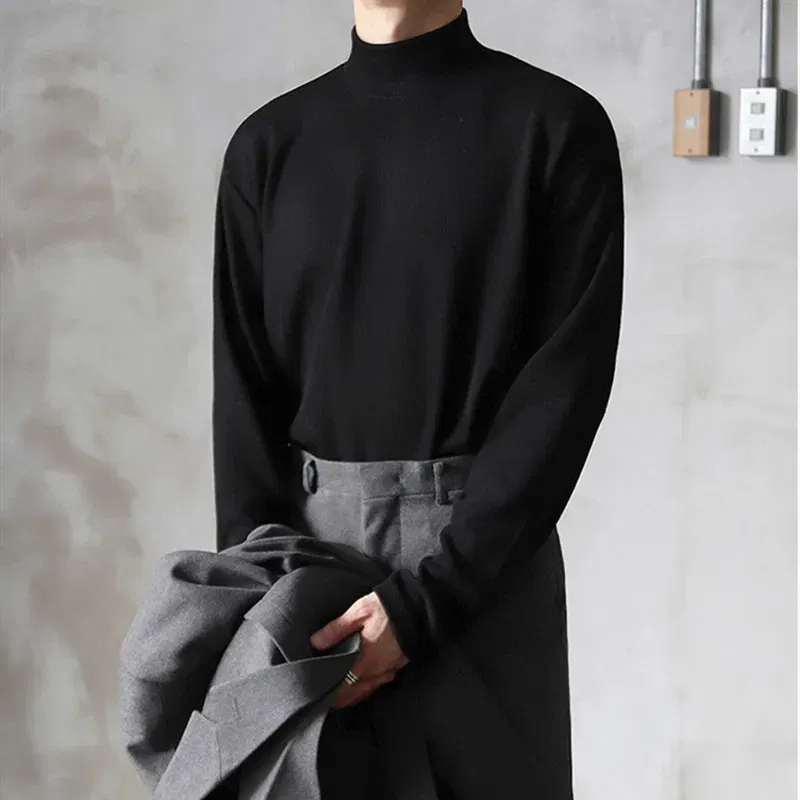 Color: green, Size: S - Yasuk Spring Autumn Winter Solid Casual Plush Turtleneck Men's Loose Bottom Double Faced Velvet Sweater Simple Warm BigSize