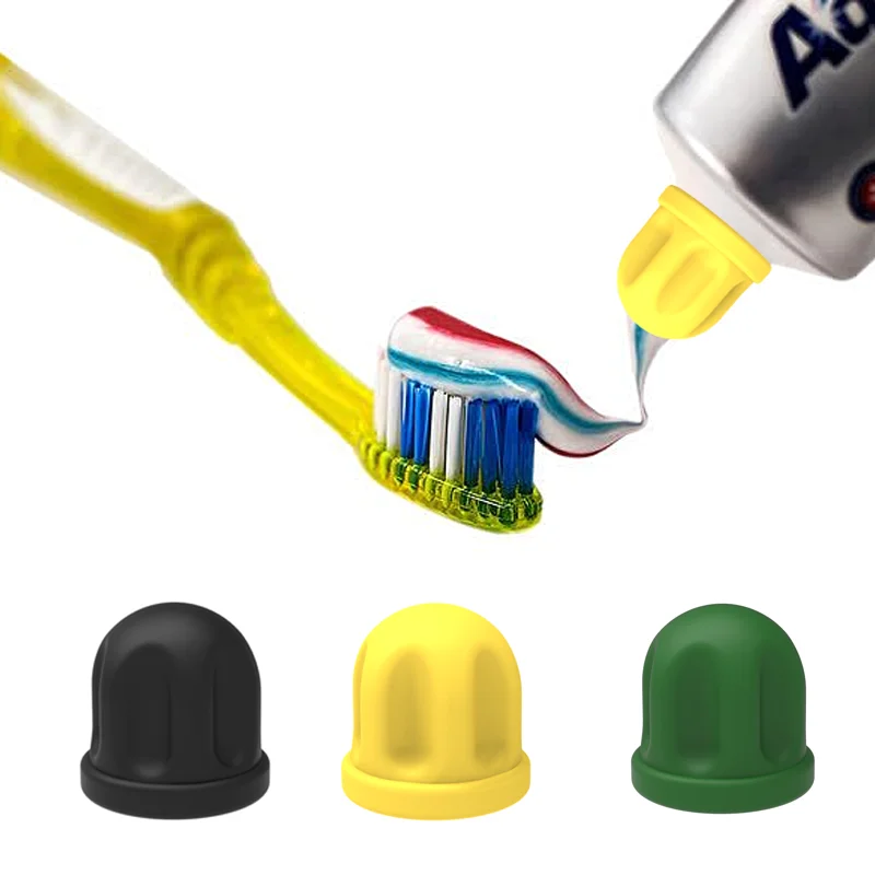 Color Name: Yellow - 1x Save time,Self-Closing Toothpaste Caps,Toothpaste Squeezers Cap Keeps Toothpaste No Mess or Waste ,Toothpaste Lid Dispenser