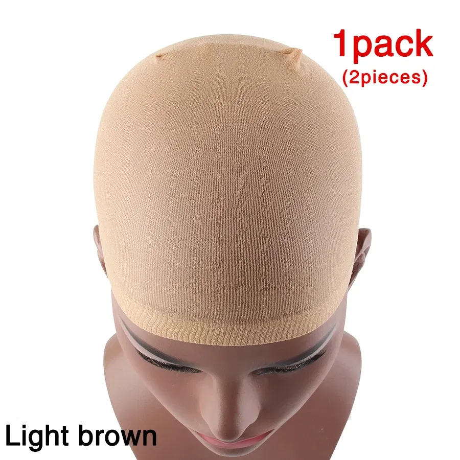 Color: Jet-black - 1/2/3Packs Wig Cap Stocking Stretch Stocking Wig Caps For Making Wigs Caps Hairnets Stretch Elastic Wig Weaving Cap Brown Black