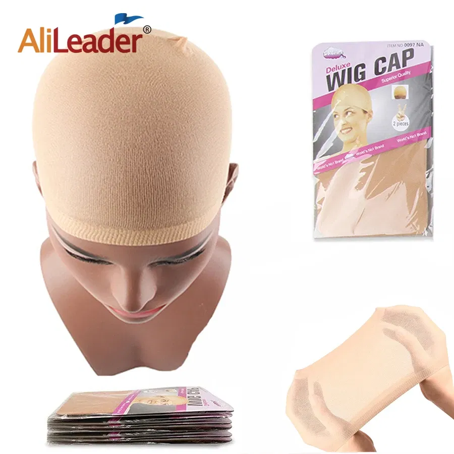 Color: Jet-black - 1/2/3Packs Wig Cap Stocking Stretch Stocking Wig Caps For Making Wigs Caps Hairnets Stretch Elastic Wig Weaving Cap Brown Black