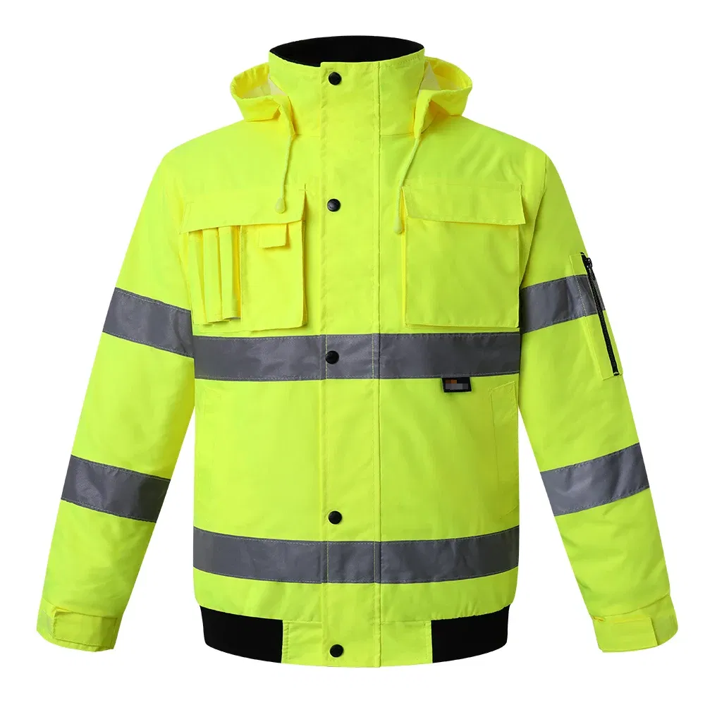 Color: Yellow, Size: M - High Visibility Parka Windproof Jacket Waterproof Parka Men's Work Reflective Parka