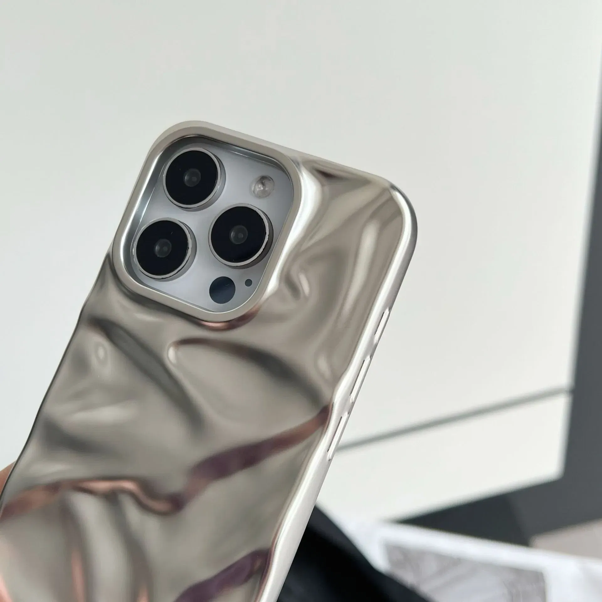 Color: Blue, Compatibility by Model: iPhone 12 - Soft Matte 3D Wavy Pattern Phone Case For iPhone 16 17 ProMax 17 Air 15 14 Plus 13 12 Pro Max 11 ins Water Ripple Creative Cover