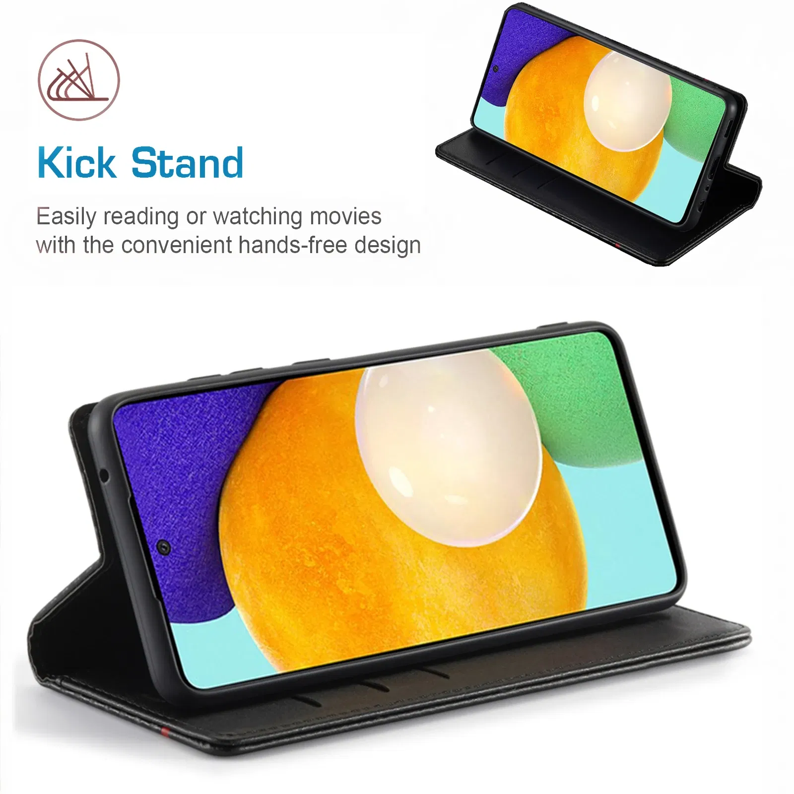 Color: Black, Material: Polyester - Carbon Fiber Leather Case for Samsung A14 A24 A34 A54 5G A13 A23 A33 A53 Galaxy A52 A72 A32 A12 A04S A02S Wallet Card Slot Cover
