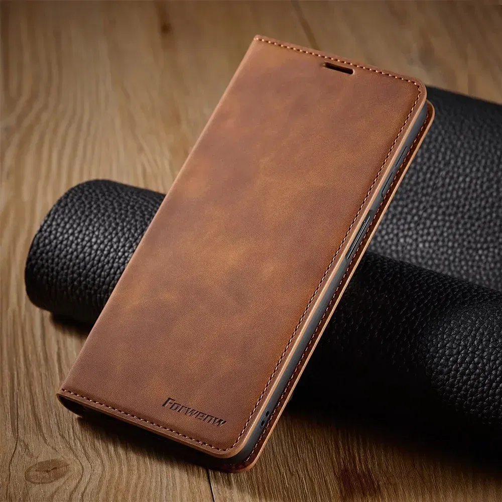 Color: Brown, Material: PP - Leather Case for Samsung Galaxy A54 A53 A34 A33 A14 A13 A15 A25 A12 A22 A32 A52s A6 A7 A10 A20e A40 A50 A70 A21s A31 A41 A51 A71